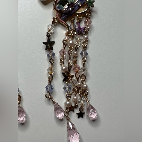 Betsey Johnson Unicorn Dangle Earrings - Pink, Purple, Gold - Picture 5 of 8